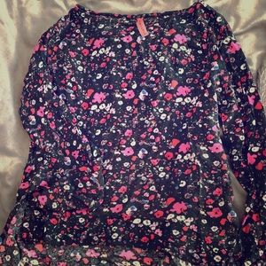 Eight Sixty - Floral boat neck, long sleeved top